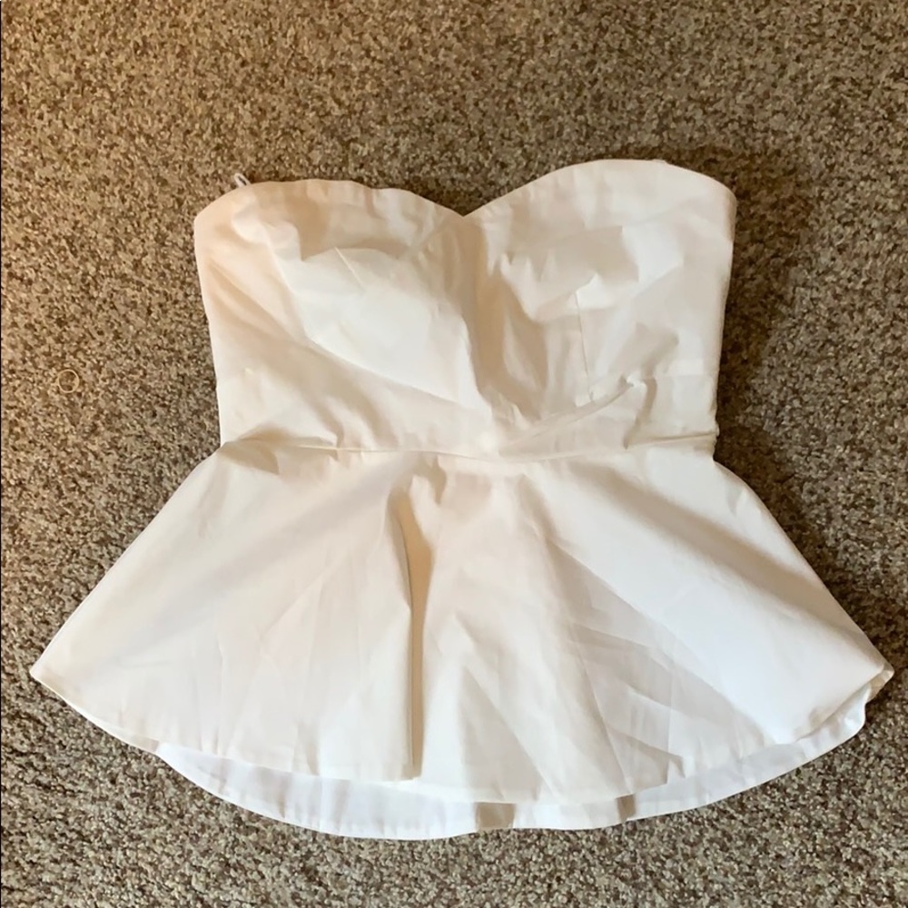 White strapless top